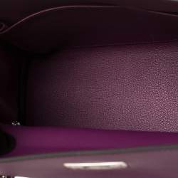 Pre Owned Hermes Anemone Evercolor Leather Palladium Hardware Kelly Retourne 28 Bag