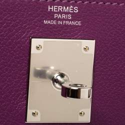 Pre Owned Hermes Anemone Evercolor Leather Palladium Hardware Kelly Retourne 28 Bag