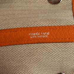 Pre Owned Hermes Orange Negonda Leather Garden Party 36 Bag