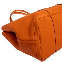 Pre Owned Hermes Orange Negonda Leather Garden Party 36 Bag