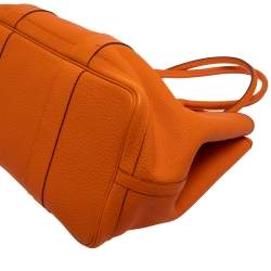 Pre Owned Hermes Orange Negonda Leather Garden Party 36 Bag