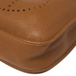 Pre Owned Hermes Gold Togo Leather Evelyne III GM Bag