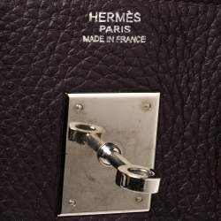 Hermes Raisin Clemence Leather Palladium Hardware Birkin 30 Bag
