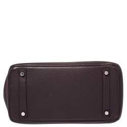 Hermes Raisin Clemence Leather Palladium Hardware Birkin 30 Bag