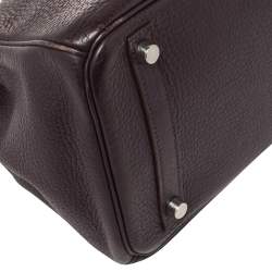 Hermes Raisin Clemence Leather Palladium Hardware Birkin 30 Bag