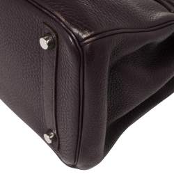 Hermes Raisin Clemence Leather Palladium Hardware Birkin 30 Bag
