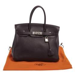 Hermes Raisin Clemence Leather Palladium Hardware Birkin 30 Bag