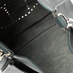 Pre Owned Hermes Bleu Orage Taurillon Clemence Leather Evelyne III GM Bag