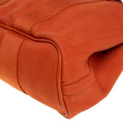 Pre Owned Hermes Orange Canvas and Leather Valparaiso PM Bag