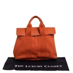 Pre Owned Hermes Orange Canvas and Leather Valparaiso PM Bag