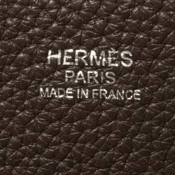 Pre Owned Hermes Cacao Togo Leather Evelyne III GM Bag