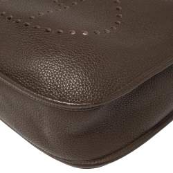 Pre Owned Hermes Cacao Togo Leather Evelyne III GM Bag