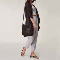 Pre Owned Hermes Cacao Togo Leather Evelyne III GM Bag