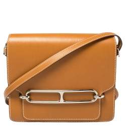 Hermes Like New 2023 Gold Evercolor Leather Mini Jypsiere Messenger Bag