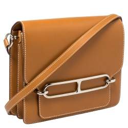 Pre Owned Hermes Natural Sable Veau Butler Leather Palladium Hardware Roulis 24 Bag