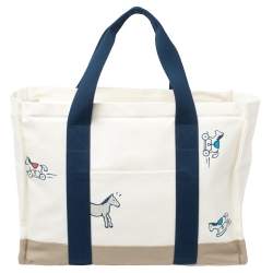 Pre Owned Hermes Bleu Marine Canvas Adada Nappy Bag