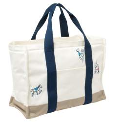 Pre Owned Hermes Bleu Marine Canvas Adada Nappy Bag