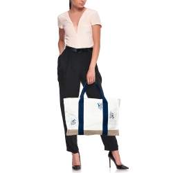 Pre Owned Hermes Bleu Marine Canvas Adada Nappy Bag