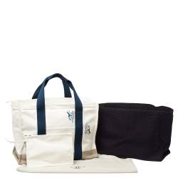 Pre Owned Hermes Bleu Marine Canvas Adada Nappy Bag