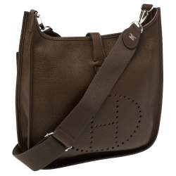 Hermes Cacao Togo Leather Evelyne III GM Bag