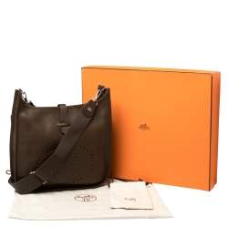 Hermes Cacao Togo Leather Evelyne III GM Bag