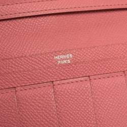 Hermes Rose Confetti Epsom Leather Bearn Classic Wallet