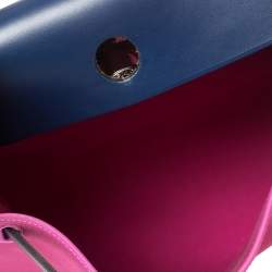 Pre Owned Hermes Magnolia/Bleu Saphir Canvas and Leather Herbag Zip 31 Bag