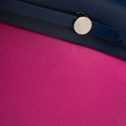 Pre Owned Hermes Magnolia/Bleu Saphir Canvas and Leather Herbag Zip 31 Bag