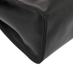 Pre Owned Hermes Black/Blue Sapphire Coated Canvas and Leather Limited Edition Herbag Zip 31 Bag