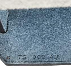 Pre Owned Hermes Black/Blue Sapphire Coated Canvas and Leather Limited Edition Herbag Zip 31 Bag