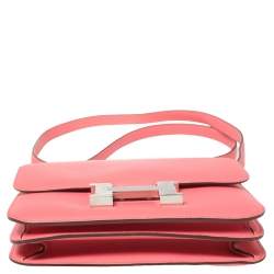 Pre Owned Hermés Rose Azalee Swift Leather Palladium Hardware Constance 18 Bag
