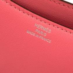 Pre Owned Hermés Rose Azalee Swift Leather Palladium Hardware Constance 18 Bag