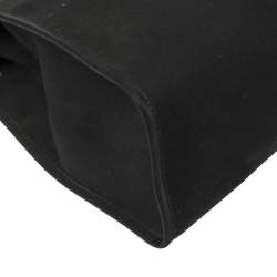 Pre Owned Hermès Black Canvas And Brown Leather Herbag Zip 31 Bag