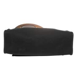 Pre Owned Hermès Black Canvas And Brown Leather Herbag Zip 31 Bag