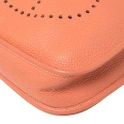 Pre Owned Hermes Rose Tea Taurillon Clemence Leather Evelyne III PM Bag