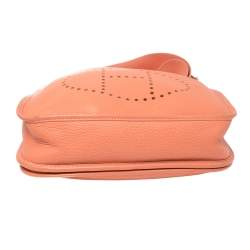 Pre Owned Hermes Rose Tea Taurillon Clemence Leather Evelyne III PM Bag