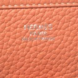 Pre Owned Hermes Rose Tea Taurillon Clemence Leather Evelyne III PM Bag