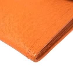 Pre Owned Hermes Orange Epsom Leather Elan Jige 29 Clutch