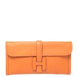 Hermes Egee Clutch with Palladium Hardware, Rouge H Box Calf