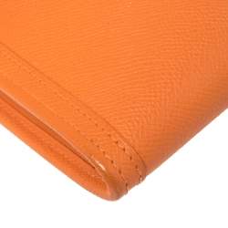 Pre Owned Hermes Orange Epsom Leather Elan Jige 29 Clutch