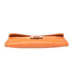 Pre Owned Hermes Orange Epsom Leather Elan Jige 29 Clutch