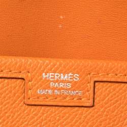 Pre Owned Hermes Orange Epsom Leather Elan Jige 29 Clutch