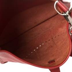 Pre Owned Hermes Rouge Vif Togo Leather Evelyne I PM Bag