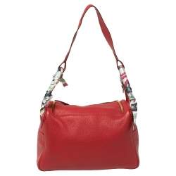 Pre Owned Hermes Rouge Vif Taurillon Clemence Leather Gold Hardware Lindy 34 Bag