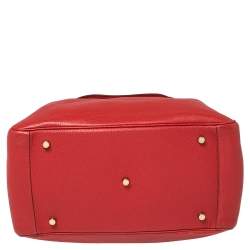Pre Owned Hermes Rouge Vif Taurillon Clemence Leather Gold Hardware Lindy 34 Bag
