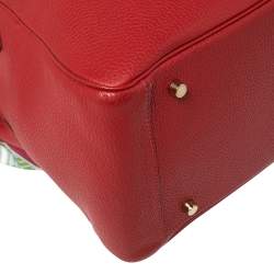 Pre Owned Hermes Rouge Vif Taurillon Clemence Leather Gold Hardware Lindy 34 Bag