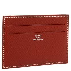 مملوكة مسبقًا Hermés Brique/Vert Foncé Epson Leather Citizen Twill Card Holder