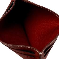 مملوكة مسبقًا Hermés Brique/Vert Foncé Epson Leather Citizen Twill Card Holder