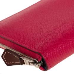 Pre Owned Hermes Bougainvillea Epsom Calfskin Silk'In Compact Wallet