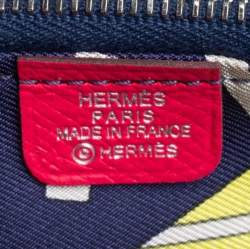 Pre Owned Hermes Bougainvillea Epsom Calfskin Silk'In Compact Wallet